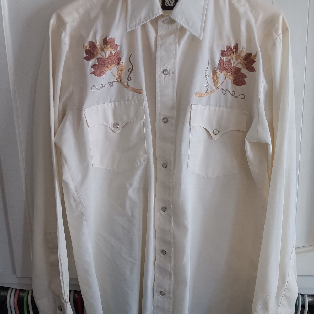 Vintage 80s Karman Men's Western Button Down Shirt (M)